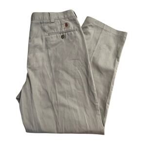 Tommy Hilfiger Men’s 38 x 30 Khaki Chino Flat Front Pants Classic Preppy Casual